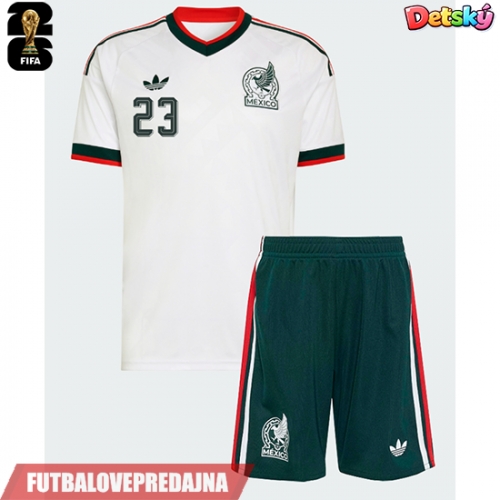 Lacne Dětský Futbalové dres Mexiko Jesus Gallardo #23 MS 2026 Krátky Rukáv - Preč (+ trenírky)